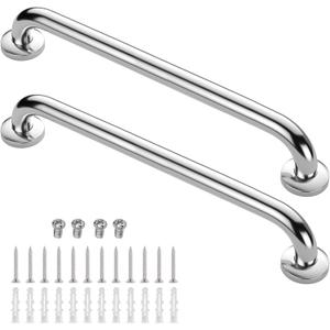 Gotega Shower Grab Bar 2 Pack,Stainless Steel Bathroom Grab Bar Shower Bath Handle Grab Bars for Bathtub Showers 36 Inch (Silver)