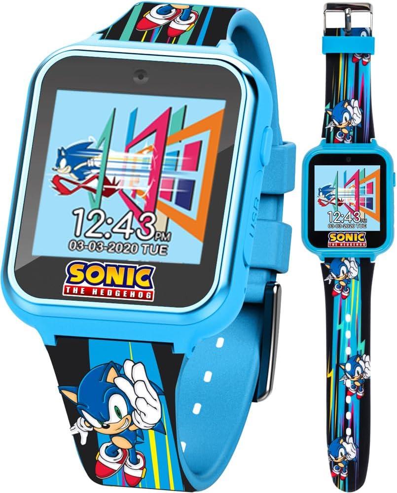 Sonic the Hedgehog Kids Smart Watch  Interactive Touchscreen with Games, Selfie Camera, Step Tracker, Alarm, and Printed Silicone Strap  Fits Wrists 5.5" to 8.0"