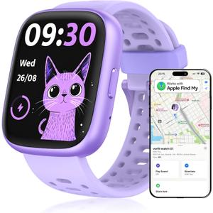 Fitness Tracker Watch, No APP/Phone Required Pedometer Watches Compatible with Apple Find My, Heart Rate, Sleep Monitor Calories Step Counter Stopwatch Waterproof Gifts, Purple