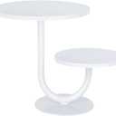 2 Tier Cake Stand, Metal Cupcake Stand Dessert Display Trays of 10/8 Inch, Tall Cake Stand for Wedding, Baby Shower, Home Decor, Throw Events and Parties (White)