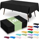 misaya 6 Packs Disposable Plastic Table Cloth, 54 x 108 Inch Waterproof Rectangle Tablecloth, Leakproof & Sturdy Decorative Table Covers for Picnic, Party and Outdoor, Black
