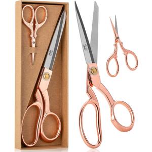 Mr. Pen- Fabric Scissors & Embroidery Scissors Set, 8.5" and 3.5", Stainless Steel, Rose Gold, Heavy Duty Fabric Shears