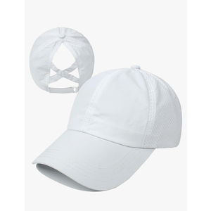 HGGE Womens Criss Cross Ponytail Baseball Cap Adjustable High Messy Bun Ponycap Quick Drying Hat