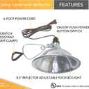 Woods Clamp Lamp Light with Aluminum Reflector; 150W; UL Listed; 6- Foot Cord