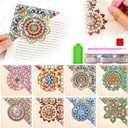 Qilery 8 Pcs Mandala Diamond Art Painting Bookmarks Kits DIY Diamond Paint Corner Book Makers Set Diamond Painting Accessories Book Marker for Office School Home Book Lovers Adults Kids Gift
