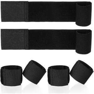 6Pcs Soccer Shin Guard Straps Anti Slip Shin Pad Holders Adjustable Sports Guard Stay for Kids Youth Adult(Black)