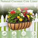 36 Inch Railing Planter Window Box Deck Balcony Rail Planter with Coco Liner Metal Wall-Mounted Coconut Liner Planters Basket Horse Trough Planters for Outdoor Balcony Porch Fence Patio (2 Pack)