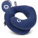 BCOZZY Travel Neck Pillow for Airplane – Patented Double Support for Head, Neck, and Chin. Best for Long Flights, Plane Sleeping, and Car Rides. Adjustable Size. Fully Washable. Carry Bag. Large, Navy