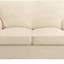 SearchI Stretch Sofa Cover Couch Cover, 3 Pieces Loveseat Slipcover with 2 Separate Cushion Cover, Washable Furniture Protector for Living Room(Loveseat, Beige)