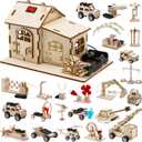 24 Pcs Party Favors Toy for Kids, STEM Science Kits Toys, Crafts Gifts Toys for Boys&Girls Aged 8-12, Kids Treasure Box Birthday Gift Ideas, Classroom Giveaways, Carnival Prizes Gift (Red-Light House)