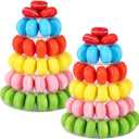 Juexica 2 Pcs Round Macaron Tower Stand 6 Tiers Plastic Cupcake Display Rack Macaron Display Wedding Cupcake Food Serving Stands Clear Dessert Towers for Wedding Baby Shower Birthday Decor