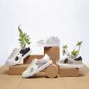 PARTY Women's Fashion Sneaker Lace Up Low Top Comfortable Cushioned Walking Shoes, Podcast, Gold Met, 8.5