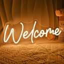 SYLHOME Welcome Led Neon Light Sign Business Open Windows Home Door Wall Sign Decor Bar Pub Store Shop Come In Neon Wedding Birthday Party Sign Gifts 15.75" X 6.5" USB