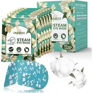 16 Packs Steam Eye Masks for Dry Eyes, Self Heating Warm Compress Jasmine Stocking Stuffers & Spa Relaxation Gift Set , Disposable Heated Eye Mask, Soothes & Rejuvenates Tired Eyes, Travel Essentials