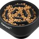 Slow Feeder Dog Bowls for Healthy Eating, Non-Slip and Anti-Choking Design, Reduces Bloating & Overeating for Medium Dogs and Cats, Easy to Clean (Black)
