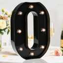 Light Up Black Alphabet Marquee Number Sign LED Marquee Number Lights Sign for Night Light Home Bar Christmas Lamp Birthday Party Wedding Decoration 0