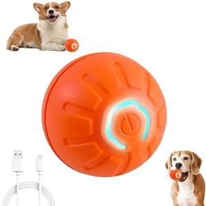 YXtecd 2025 New Interactive Dog Toys, Automatic Moving Dog Toy Vibrating Dog Ball, Rechargeable Bouncing Ball for Dogs, Shaky Ball Toy for Dogs for Small, Medium, Large Dogs (Orange) Set of 2