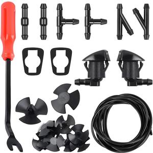 Mandark Car Windshield Washer Nozzle Hose Kit, 2Pcs Washer Nozzles &Gaskets, 12Pcs Hose Connectors, 10Pcs Hood Retainers, Fluid Hose and Fastener Remover, Compatiable with Grand Cherokee