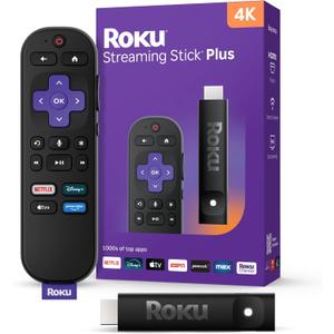 Roku Streaming Stick Plus 2025 - 4K & HDR Roku Streaming Device for TV with Voice Remote - Free & Live TV