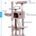 Hey-brother Cat Tree, 53 inch Cat Tower for Indoor Cats, Cat House with Padded Platform Bed, Toy Balls, Large Cozy Condo, Hammocks and Sisal Scratching Posts, Muchroom MPJ019-SMU