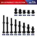 3/8-16 x 4 Hex Head Screw Bolt, Nuts, Flat & Lock Washers, 20Pcs 18-8 (304) Stainless Steel, Fully Threaded, Black Oxide by SG TZH