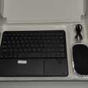 Wireless Keyboard and Mouse Combo, Rechargeable Bluetooth Keyboard with Trackpad, Wireless Mouse with 2.4 GHz USB Receiver, Compatible with iPad, Smartphone, Computer, Windows, iOS, Android