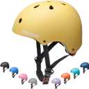 Kids Bike Helmet,Toddler Skateboard Helmets for Ages 2-3-5-8-14 Years Boys GirlsAdjustable Multi-Sport Bicycle Skateboarding Football Roller Skating Scooter Rollerblade Balance Bike Helmet (Yellow)