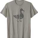 Duck Vintage Design - Distressed Duck Print T-Shirt, Size L