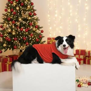 Chol&Vivi Dog Clothes, 2Pcs Soft Cotton T-Shirts For Medium, Extra Large Dogs (Red, M (18" Chest))