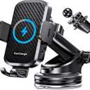 Wireless Car Charger with Phone Holder Mount, 15W Fast Charging Auto Clamping Phone Holders for You Car Windshield Dashboard Air Vent Accessories for iPhone, Samsung Galaxy, Google, etc, 'Black'