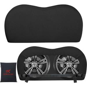 K-Musculo RV Tire Covers, Dual Axle Wheel Cover Heavy-Duty Leather, 2 Pack RV Wheel Cover Fits 27"-29" Dia Tires Double Buckles, Suitable for, RV, Truck, Trailer, Universal for All Seasons.(Black)