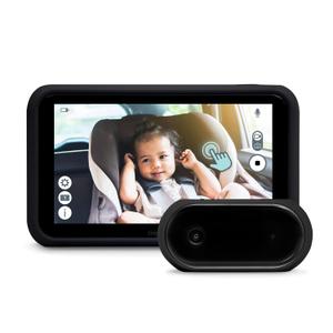 Tiny Traveler Baby Monitor - Tiny Basic Kit (TT002BA) Black - Wireless Baby Car Monitor Camera with Sound, Auto Night Vision HD 720p 5" Touchscreen LCD Monitor, for Newborn Glossy Black, Classic