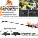 Pump Garden Sprayer for Rock Glue & Mulch Glue, 4L Heavy-Duty Sprayer with 4 Nozzles, Anti-Clog Design for Pea Gravel, Mulch, Landscape Adhesive Application