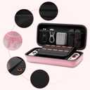 FANPL Pink Case Bundle for Nintendo Switch 2 (2025) Accessories, Portable Hard Carrying Cover with Protective Skin , Screen Protector, 2 Thumb Grips