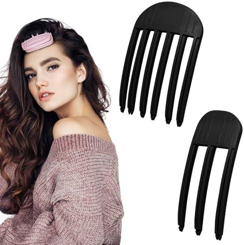 4 Pack Hair Volume Clips ，Volume Hair Clips for Fluffy Bangs, Easy High Crown Volumizing Hair Clips for Women，Root Clips for Curly Hair Volume Tool Natural Voluminous Look (2Black, normal)