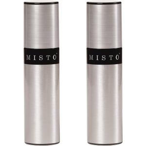 Misto Aluminum Oil Sprayer, Set of 2, Versatile Refillable Aerosol Sprayers for Olive Oil, Vinegar, Lemon Juice, Dressings, and More, Ideal for Cooking, BBQ, and Air Fryers (67.6 Ounces)