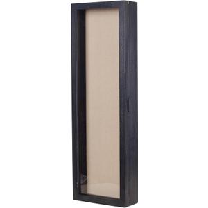 Freezing point Shadow Box Frame 8x25 Flower Shadow Box Pin Display Case Cabinet Picture Frame with Linen Back Memorabilia Awards Medals Badge Bouquet Wedding Memory Box for Keepsakes Long Black