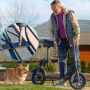 Gyroshoes C1S Electric Scooter for Adults with Seat & Large Basket, 550W Motor, 20 Mile Range, 19MPH, Foldable E-Scooter for Commuting, Pets Dog, Grocery Shopping