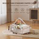 GEMII Diaper Caddy Organizer-Large Baby Caddy Organizer with Handle, Newborn Registry Essentials, Baby Shower Basket Gifts for Boys or Girls (Oatmeal, Large)
