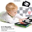 beiens High Contrast Black and White Baby Book - Touch and Feel Crinkle Sensory Toy - Visual Stimulation Interactive Montessori Toys for 0-12 Months Infant Newborn - Baby Gift for Boys Girls