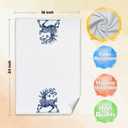 Chinoiserie Christmas Reindeer Kitchen Hand Towels, Chinoiserie Christmas Decor, Grandmillennial Blue and White Xmas Red Nose Reindeer Decorative Hand Towels for Bathroom, 16x24 Inch