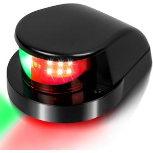 Obcursco Boat Navigation Lights, Red and Green Marine LED Bow Lights, IP67 Waterproof, Rust-Resistant, Ideal for Pontoon, Skiff, Small Boats, and Yacht(Black)