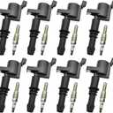 Set of 8 FD508 Ignition Coil Pack and SP515 Platinum Spark Plug Compatible with 2005-2008 Ford Expedition Explorer Mustang Mark LT Navigator Mountaineer F-150 F-250 F-350 F-450 F-550 5.4L 4.6L DG511