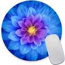 3 x Armanza Mouse Pad, Cute Round Mouse Pad with Design, Blue Floral Computer Mouse Mat, Non-Slip Rubber Base Mousepad, Waterproof Women Office Mouse Pads, Flower