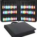 Zippered Key Case, Portable Key Organizer with Handle, Waterproof & Fireproof Key Binder with 54 Hooks and Tags, Key Box Organizer for Estate Sales, Hotel Executives, Landlord, Car Rental (Black)