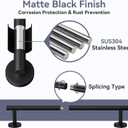 Matte Black Towel Bar Set, 18 Inch Bathroom Hardware Set, Wall Mounted Bathroom Towel Holder Set, Modern Bathroom Accessories, Durable SUS304 Stainless Steel, 4-Piece