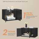 Feandrea Cat Litter Box Enclosure, Double Doors, 31.5 x 19.7 x 17.7 Inches