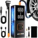 Tire Inflator Portable Air Compressor, 5X Faster Portable Air Pump for Car Tires with Powerful Battery, 180PSI Cordless Air Pump with Digital Pressure Gauge for Cars, Bike & Motorcycle Tires, Ball
