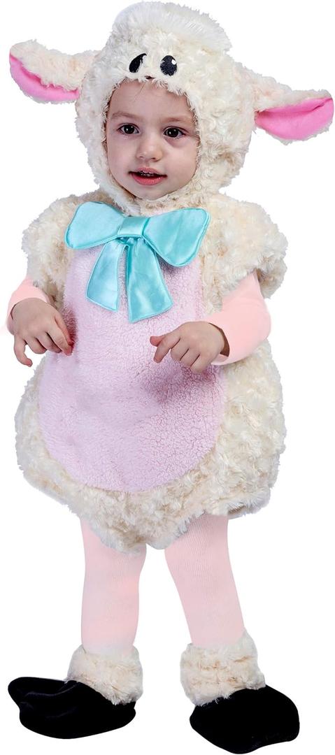Spooktacular Creations Halloween Baby Lamb Costume, Lamb Costume Toddler for Infant, Kids Halloween Animal Dress Up Party (12-18 Months)