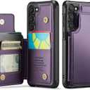 Vinich for Samsung Galaxy S23 Wallet Case with Card Holder, RFID Blocking Credit Slots Kickstand Shockproof Phone Cover Fit for Galaxy S23 6.1" Purple